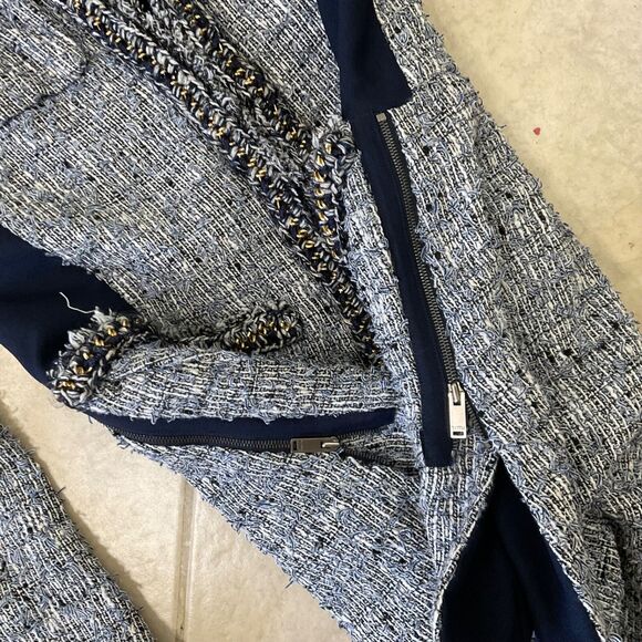 Time Postmodern women’s Tweed Blazer Jacket Size M mid length /pockets - Picture 9 of 15